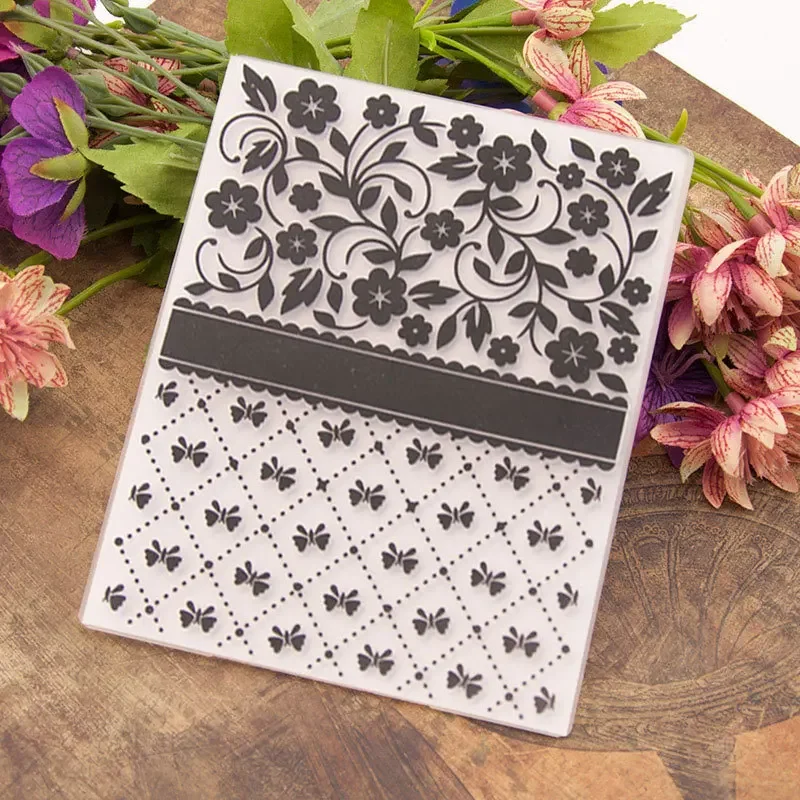 Plastic Embossing Folder Embossing Folder Dandelion/Butterfly/Leaves/Classic Embossing Folder Transparent Plastic Plates Design For DIY Paper Card Decoration Scrapbooking