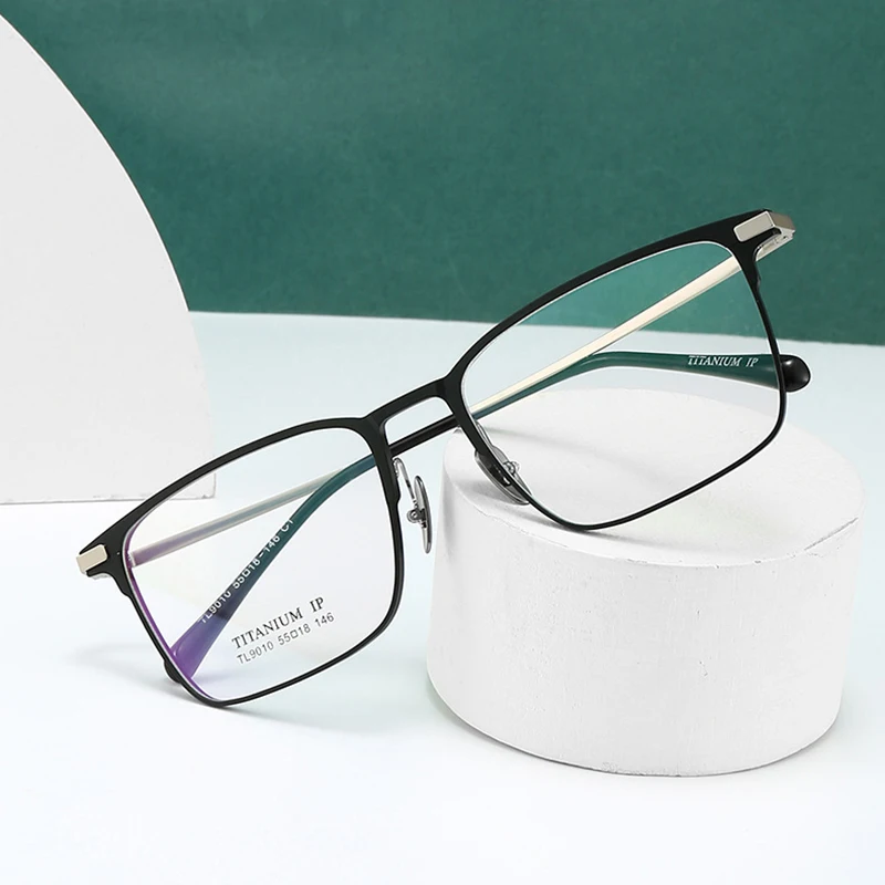 

Full Rim Optical Glasses Frame with Recipe Blue Light Blocking Eyeglasses Men Prescription Eyewear PureTitanium 9010