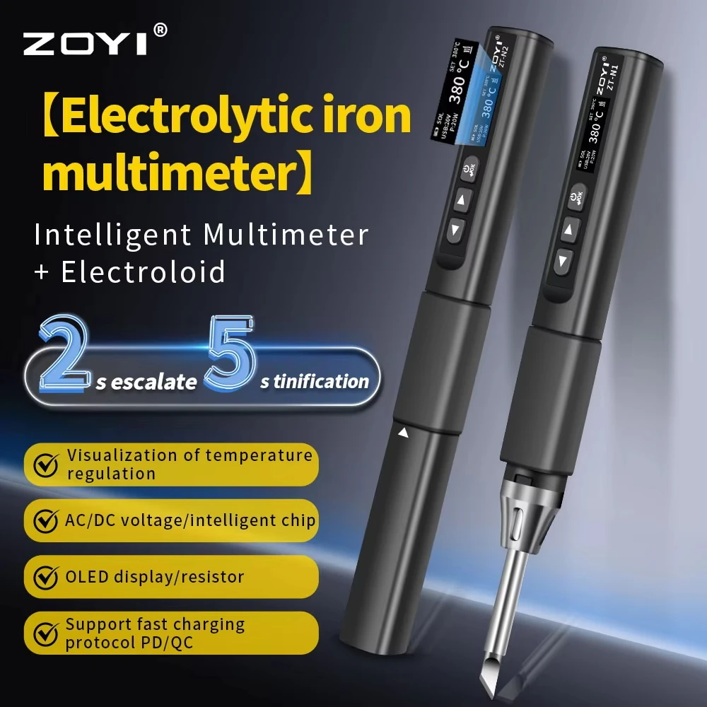 Ferro de Solda Inteligente ZOYI ZT-N1 96W com Temperatura Constante, Caneta de Soldagem Portátil de Alta Potência para Eletricistas e Reparos