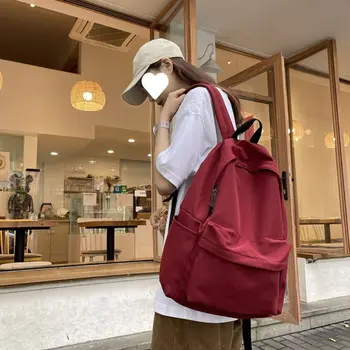 Zaino versatile in nylon Borsa da viaggio impermeabile di grande capacità Lavabile Nero Grigio Bianco Rosso Zaino per studenti scolastici Unisex 1