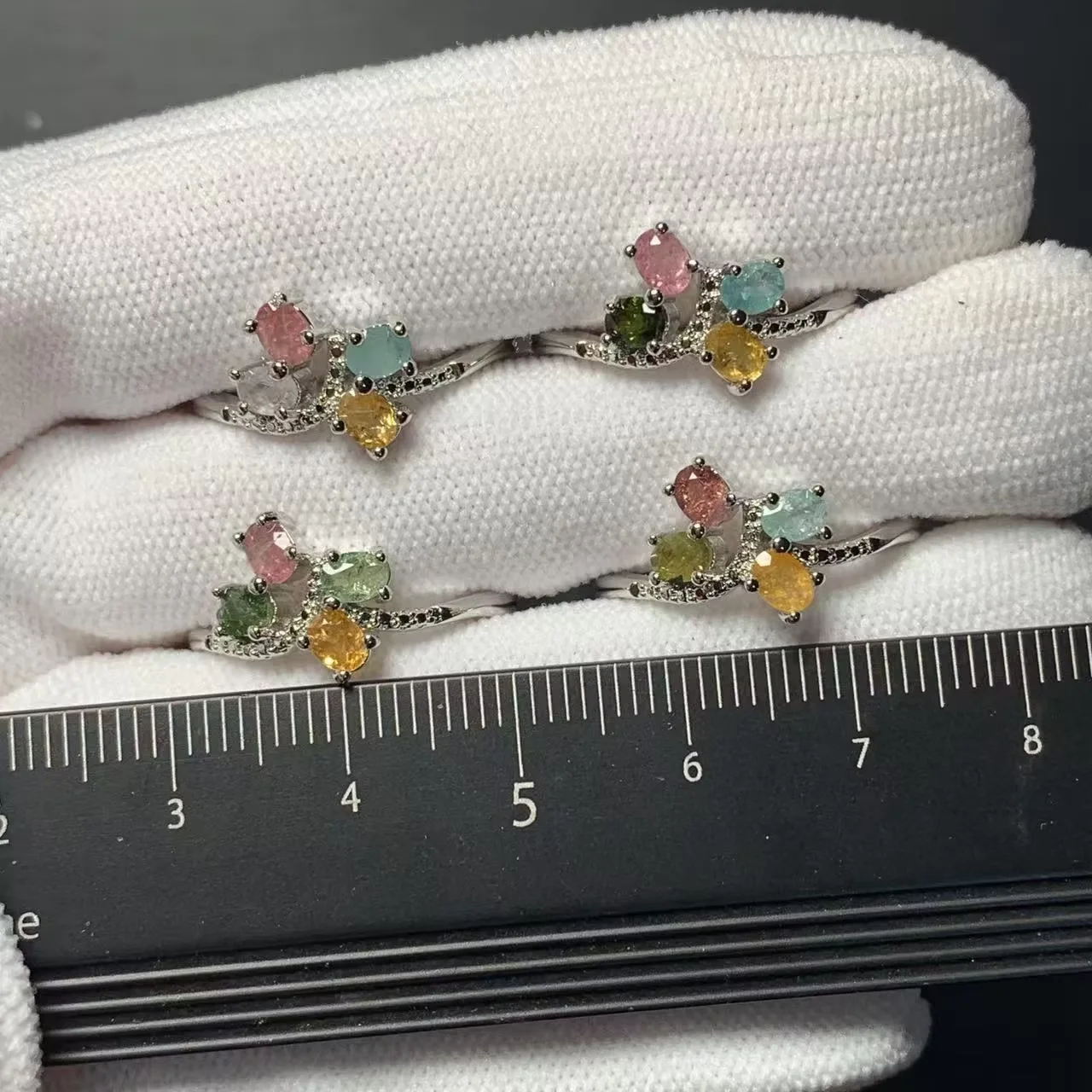 New Arrival Natural Tourmaline Stone Rings Female  Jewelry For Women Gift Copper Cute