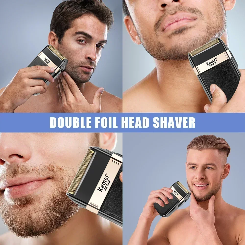 KEMEI-2024 Professional Electric Shaver for Men Electric Razors Barber Supplies Hair & Beard Trimmer Cordless Rechargeab 6