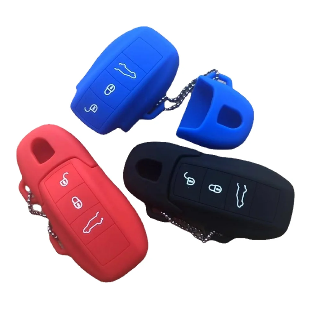 Silicone Key Case Cover Holder Shell For Porsche Panamera Cayenne 911 Boxster 3Button Cayman