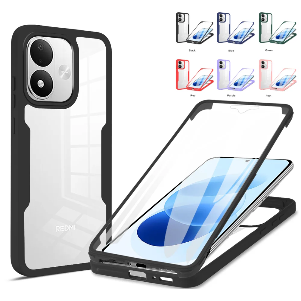 360° Full Body Shockproof Phone Case with Dual-Side Screen Protector
