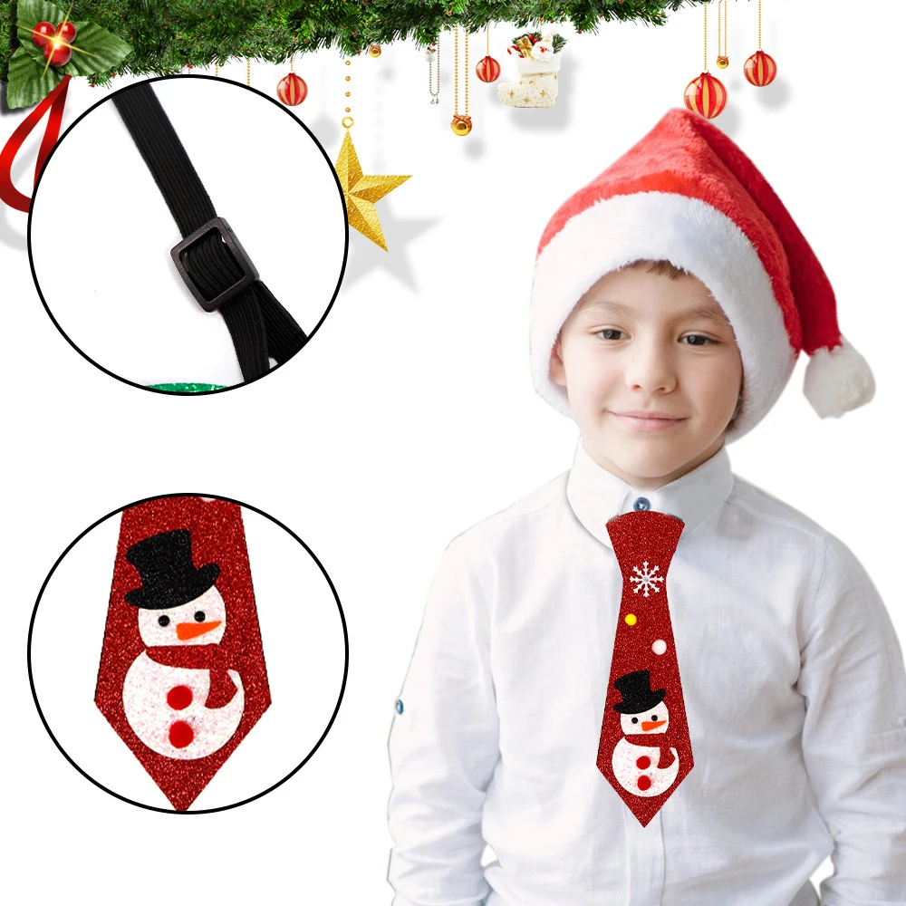 Christmas Neckties Christmas Ties for Boy Girl Felt Red Santa Claus Tie Xmax Party Costume Accessories Decoration