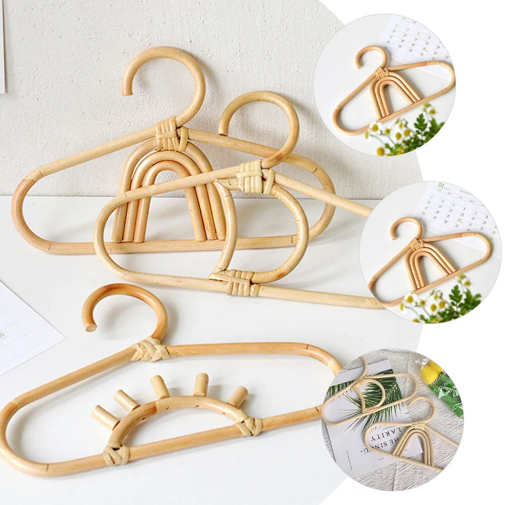 

Rattan Baby Clothes Hanger Kids Baby Clothing Dress Shirt Hanger Rattan Hanger Kids Garments Organizer Rack Clothes Hat Hanging