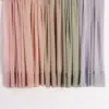New Women Chiffon Pearls Long Scarf Ruffles Shawl Wrap Turban Muslim Hijab Veil Headscarf Islam Stoles Bandanas Bufanda Foulard