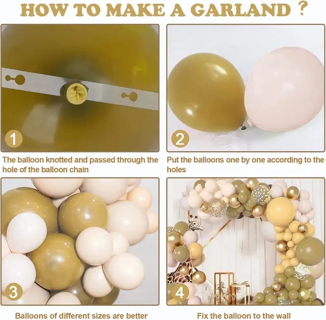 Palloncini Marroni E Oro 62 Pezzi - Per Feste, Compleanni, Matrimoni, Con Nastro, Lattice - Foto 3