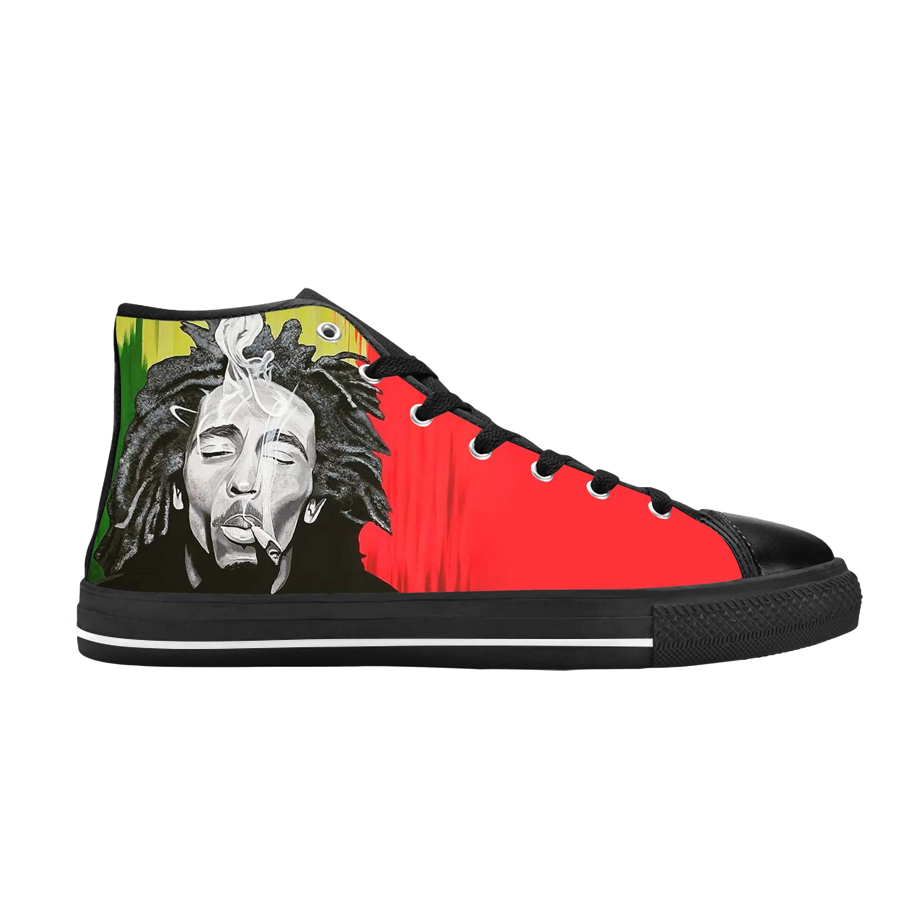 Legend Bob Marley Reggae Rasta Music Rock Fashion Casual Cloth Shoes High Top Comfortable Breathable 3D Print Men Women Sneakers