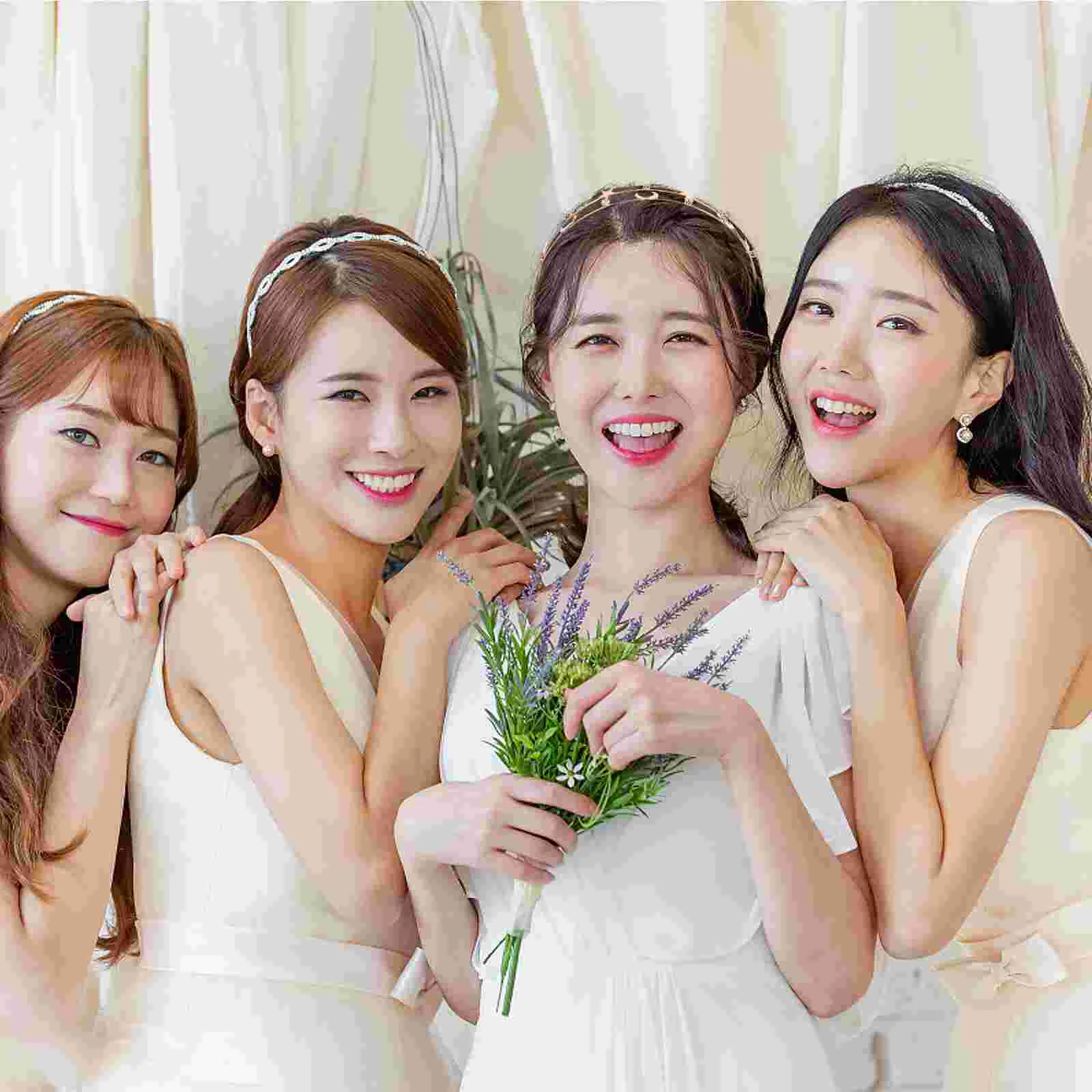 

Star Moon Headband Wedding Hair Accessories Goddess for Women Metal Pageant Crown Bride