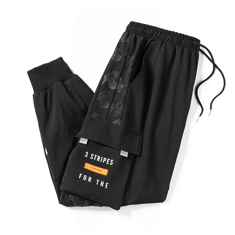 Casual Sports Pants Big Size Cargo Pants Men Summer Loose Sweatpants Ice Silk Sport Jogger Trouser Male Stretch 10XL 6xl 7xl 8xl 9xl 52