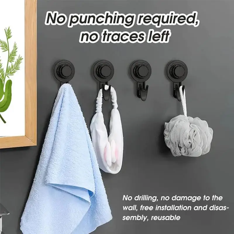 

Suction Cup Hooks 1pcs Reusable Heavy Duty Suction Cup Hook Glass Kitchen Bathroom Hooks for Towel Rotary Punch-Free Hanger