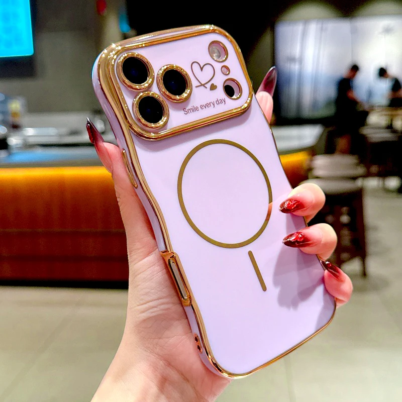 Luxury Plating Soft TPU Cover Case with MagSafe Charging Compatibility