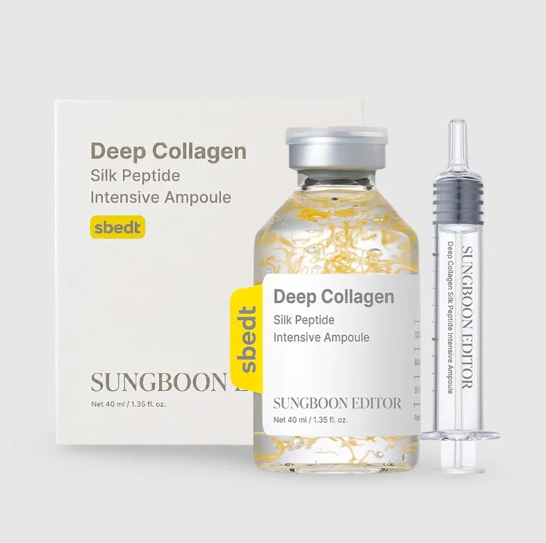 40ml Korean Brand SUNGBOON EDITOR Deep Collagen Silk Peptide Intensive Ampoule Skin Firming Lifting Hydrating Facial Essence Set