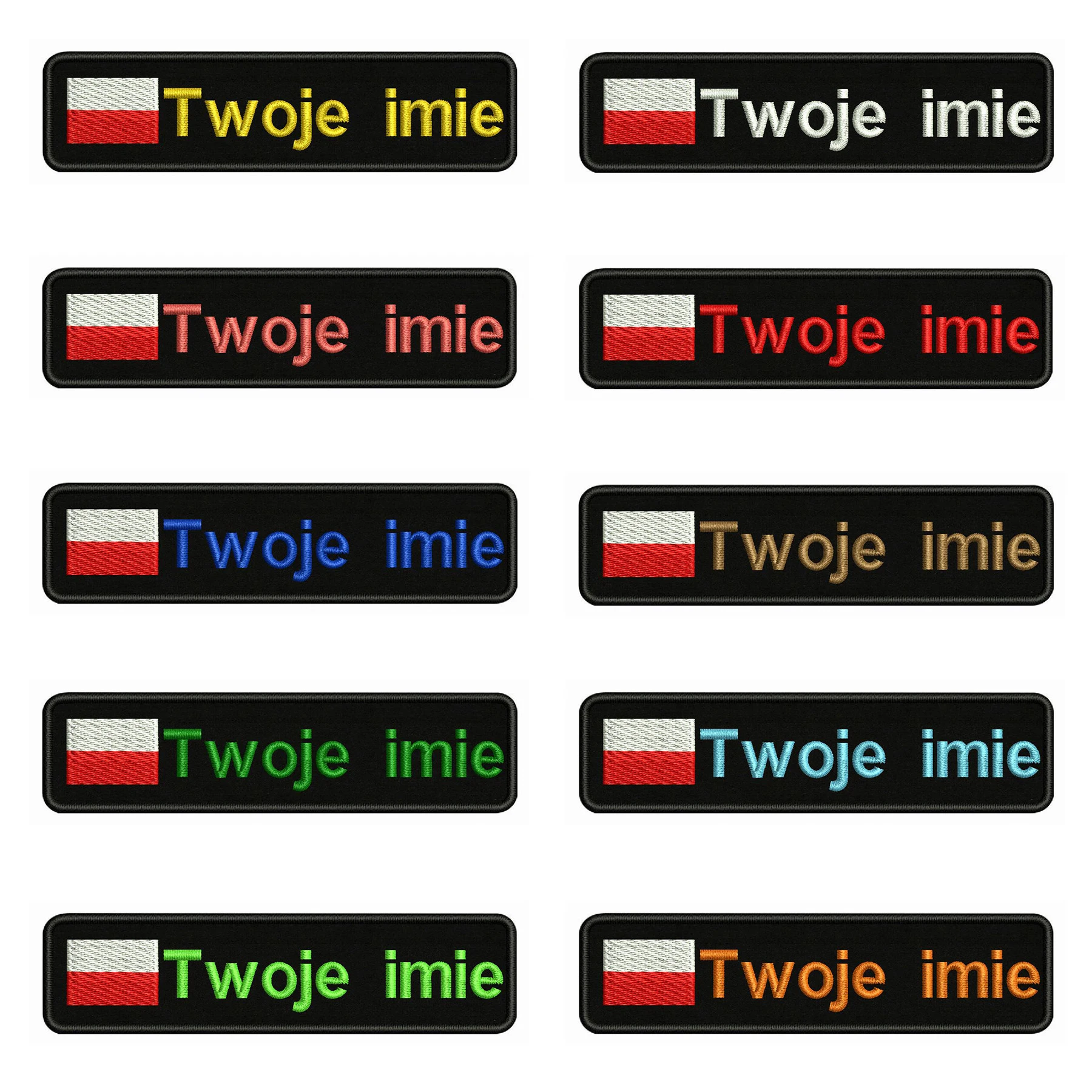 

Флаг польский, Польша, 10x2,5 см, вышивка с именем под заказ, значок в строчку с полосками, нашивки или патчи