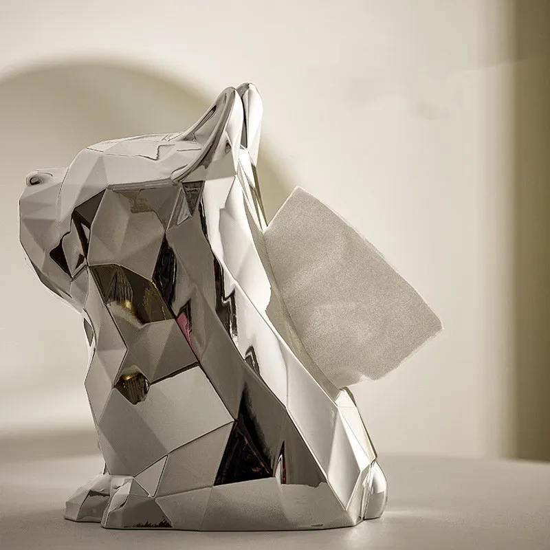 Luxury Tissue Box For Home Decoration Cute Dog Toilet Paper Storage Holder Desktop New Design Artwork 5