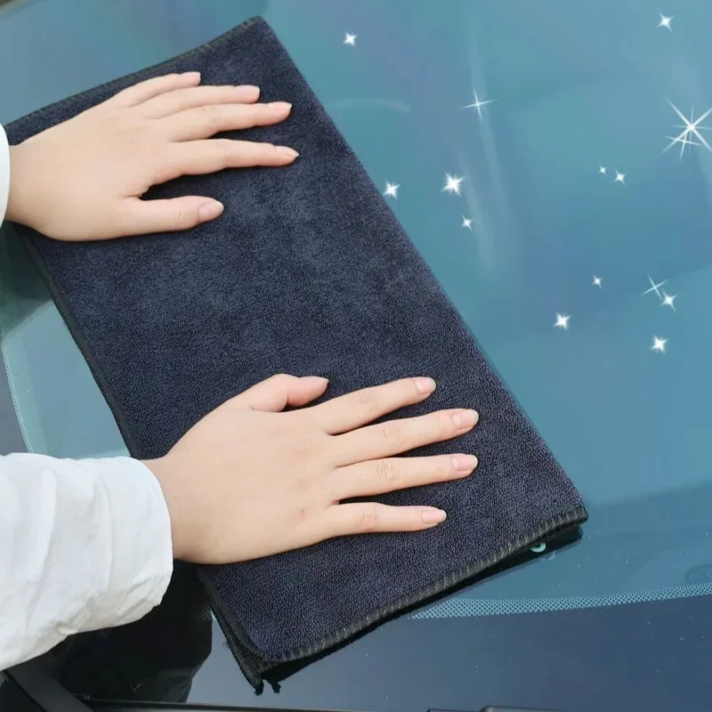 1/10pcs 검은 마이크로 화이버 청소 천 흡수성 수건 세차 가사 깨끗한 주방 청소 걸레 가정용 청소 도구
