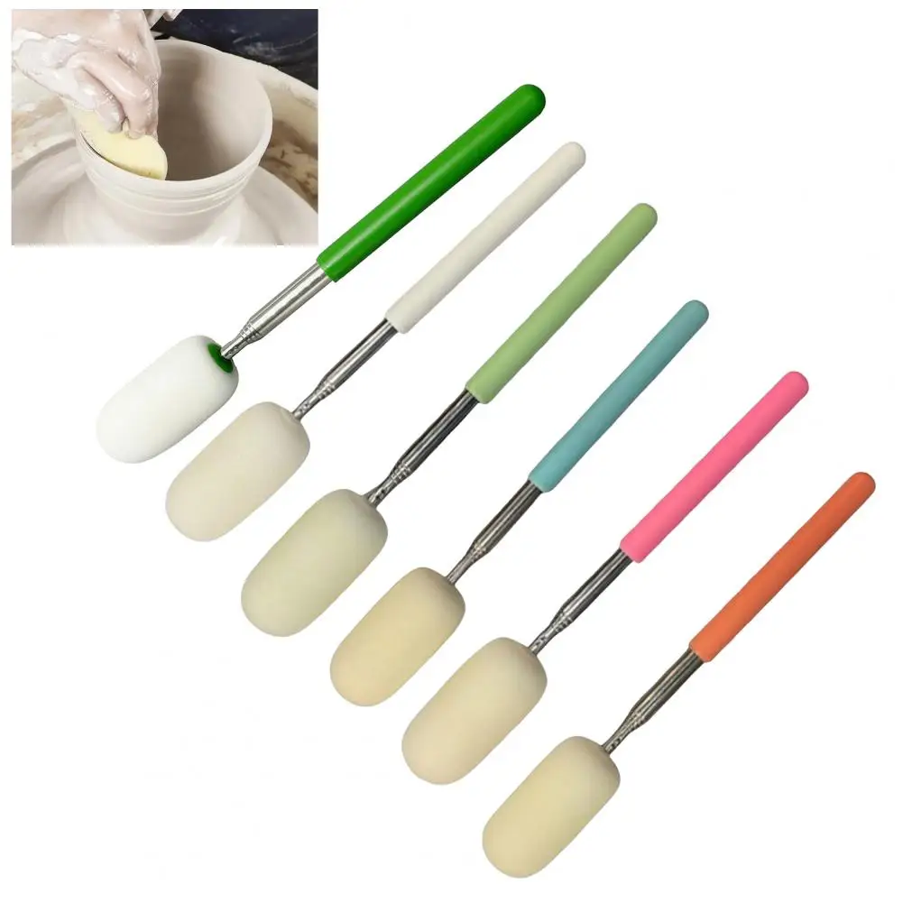 Telescoping Pottery Sponge Stick Handle Absorbent Long Pottery Cleaning Sponge Tall Narrow Water Removal Tools Pottery Tools Clay Sculpting Tools Pottery Sculpting Tools Clay Craft Tool 1/3Pcs