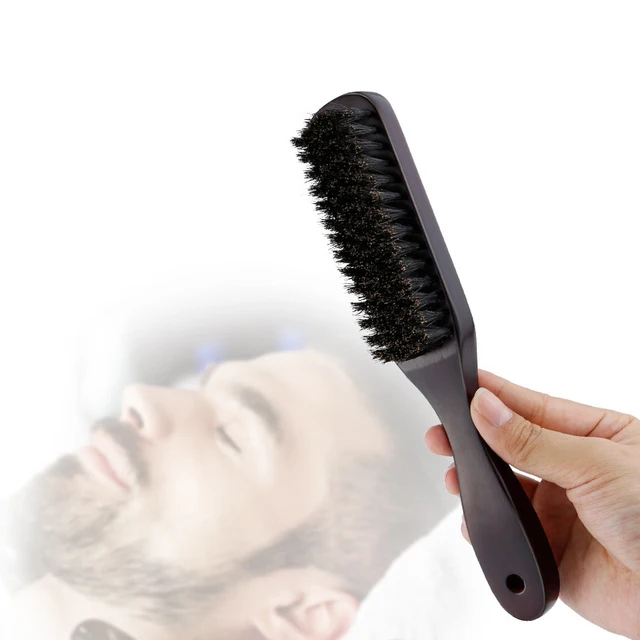 Manico in legno spazzola per la pulizia delle setole di cinghiale parrucchiere uomo spazzola per barba barbiere antistatico pettine per capelli strumenti per la rasatura 5