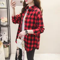 Chemise à carreaux en flanelle pour femmes, marque décontractée, nouvelle Boutique d'automne 2025, chemisier ample et hauts pour dames, chemises à manches longues, vêtements 4