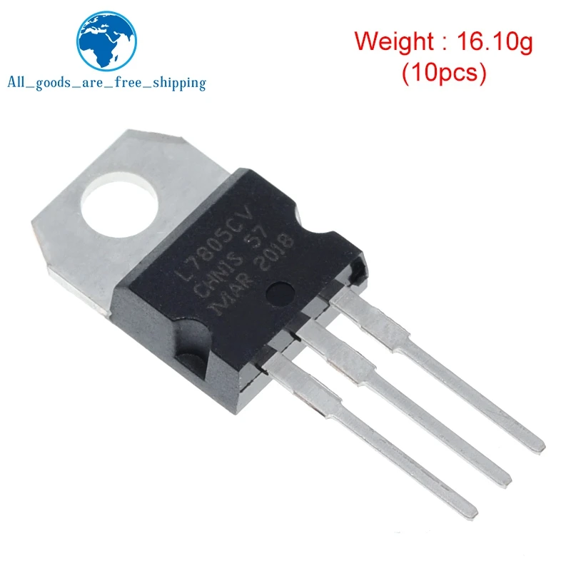 10 X STMicroelectronics L7805CV LM7805 Voltage Regulator IC - TO-220, 5V 1.5A (Lot Of 10)