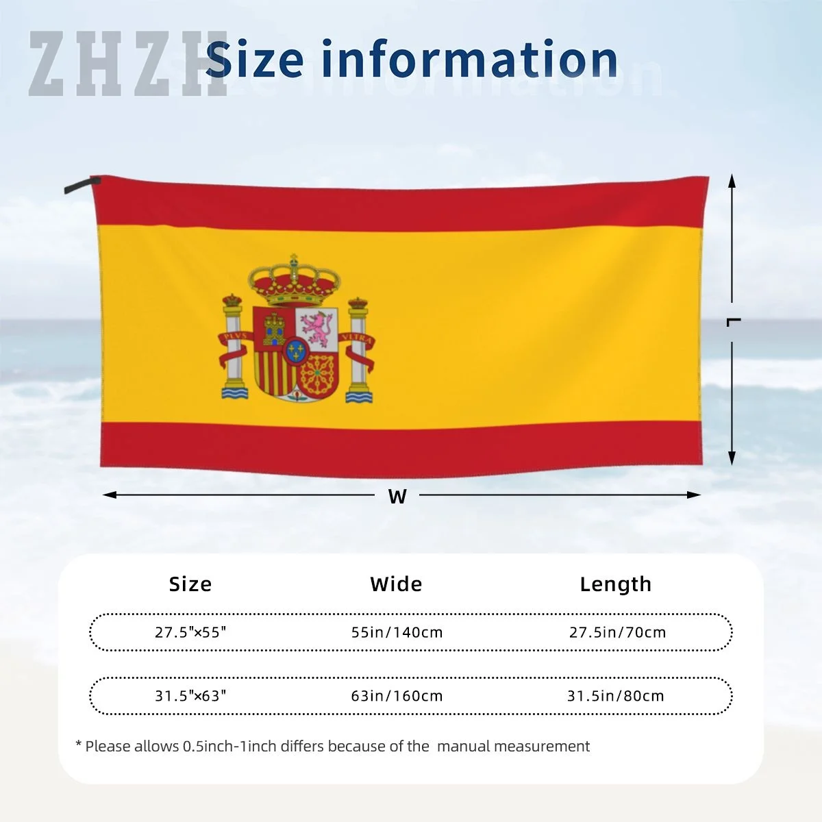More Design Spain Flag Emblem Bath Towel Quick dry Microfiber Absorbing Soft Water Breathable Beach Swimming Bathroom 6