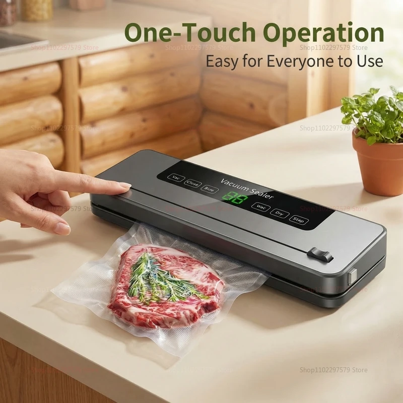 Vacuum Sealer Machine for Dry and Wet Food Food Storage Sealing with Built-in Cutter UV Kitchen Food Vacuum Packaging Machine 4