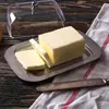 Stainless Steel Butter Dish with Lid Holder Kitchen Butter Serving Container Cheese Storage Keeper Tray Kitchen Dinnerware 3