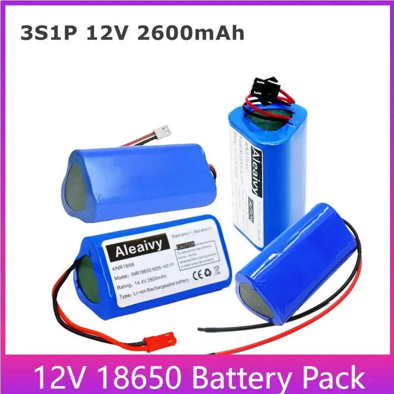 

3S1P 12V 2600mAh 18650 Rechargeable Lithium Battery Pack Speaker Torch Camera Portable Searchlight Equipment Sweeper Battery