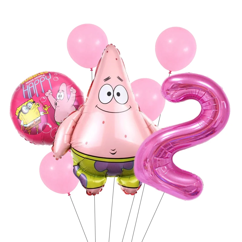 Cartoon SpongeBob Patrick Star Folienballons Mädchen Junge Kindergeburtstag Party Dekor Babyparty Helium Globos Geschenke – Detail 3