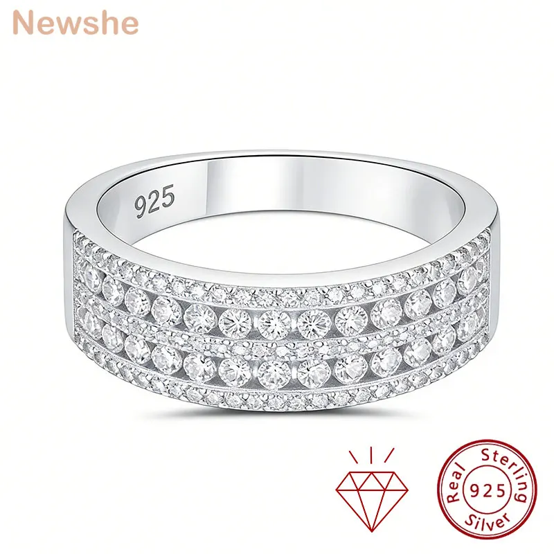 newshe certified moissanite rings wedding band for women 925 sterling silver promise engagement ring d color vvs1 fine jewelry Newshe Certified Moissanite Rings Wedding Band for Women 925 Sterling Silver Promise Engagement Ring D Color VVS1 Fine Jewelry 1