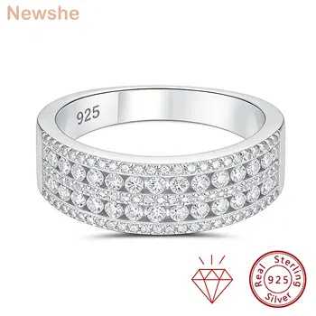 Newshe Certified Moissanite Rings Wedding Band for Women 925 Sterling Silver Promise Engagement Ring D Color VVS1 Fine Jewelry 1