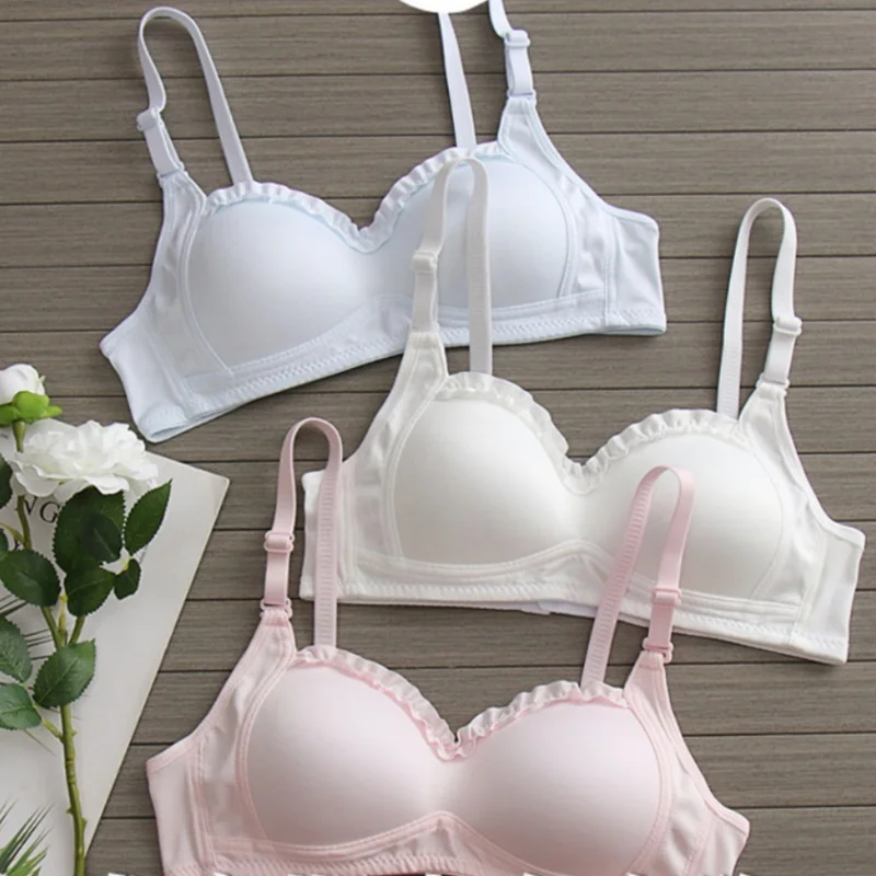 Sweet Lingerie for Women Cute Little Boobs Gather Lace Student Girl Bra Thin 2