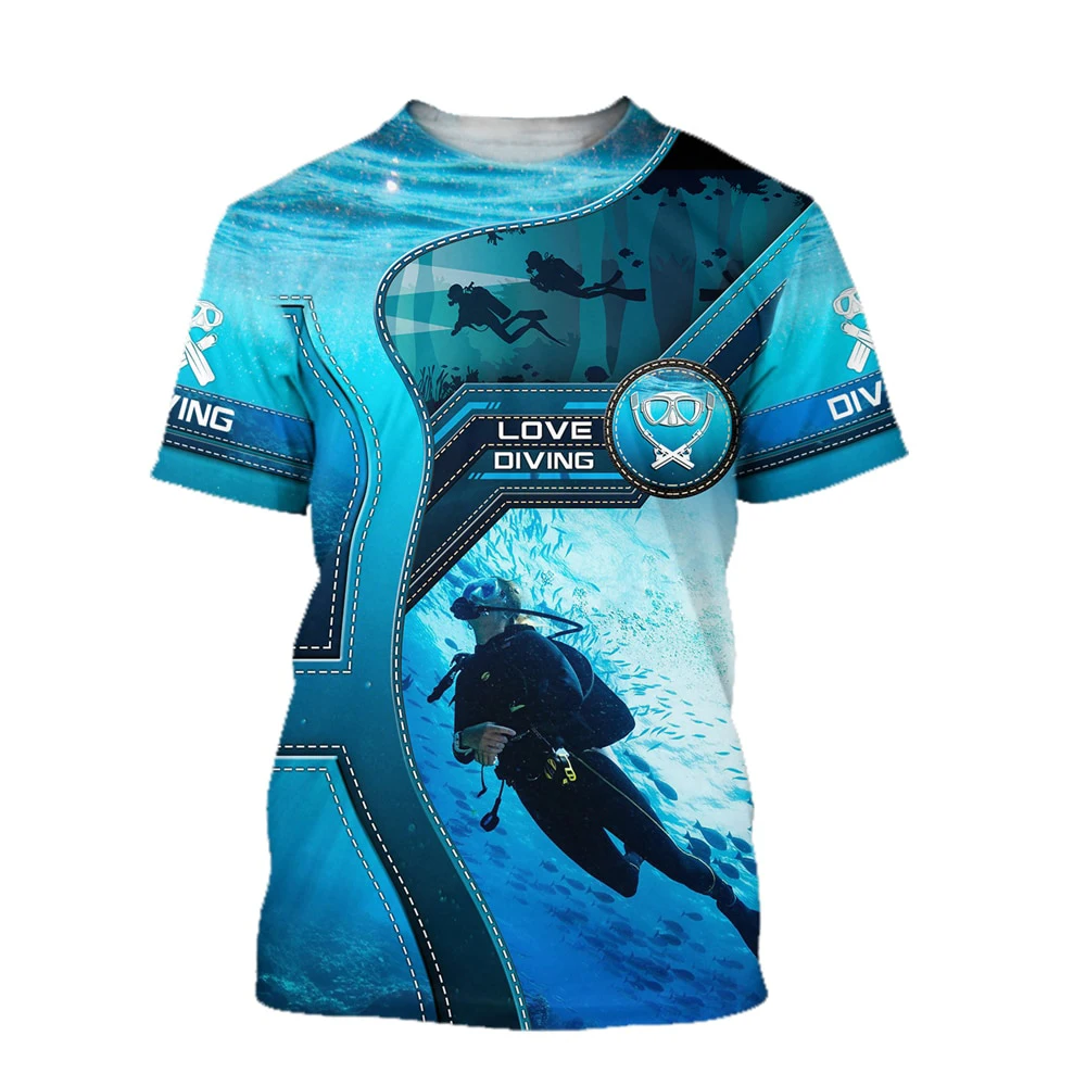 Scuba Diving 3D Print Short Sleeve T Shirt
