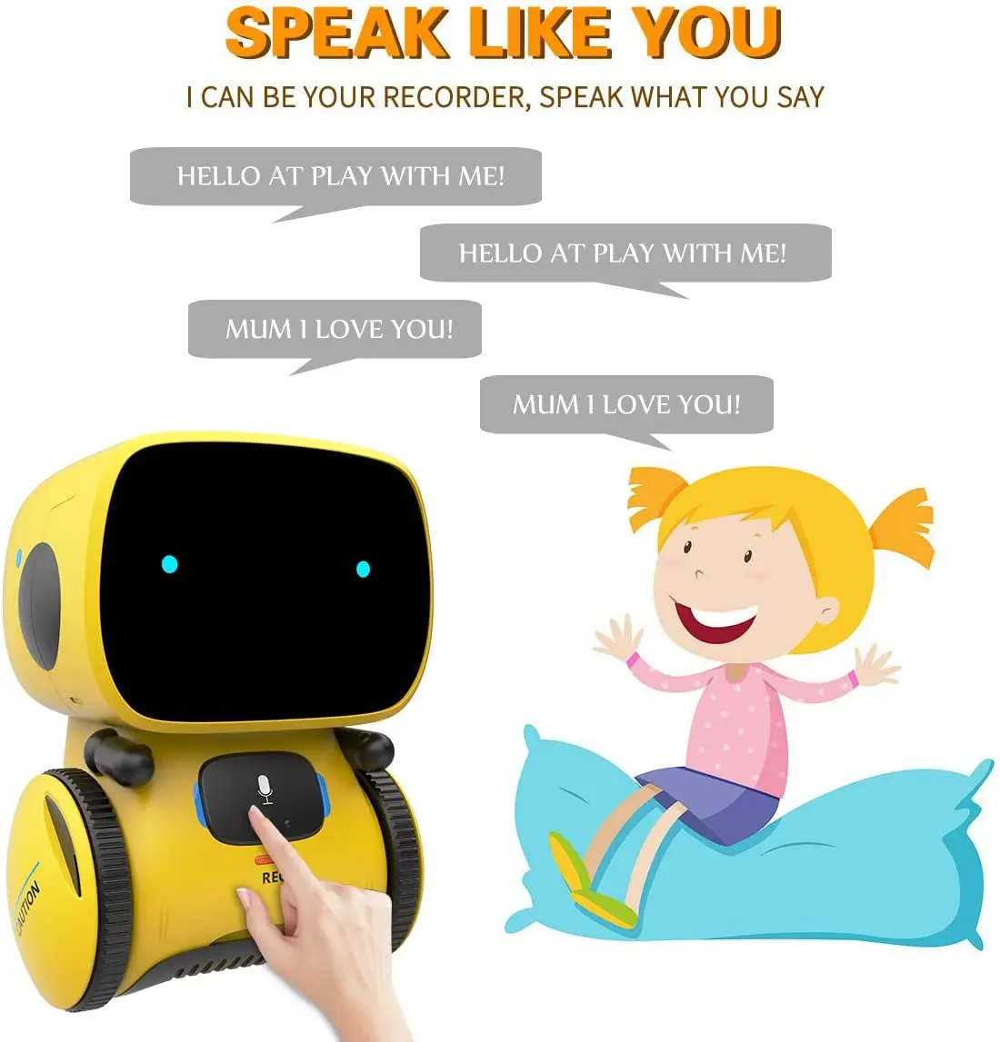 Children robot toy Smart Robots Dance Voice Command 3 Languages Versions Touch Control Interactive Toy Gift for Children