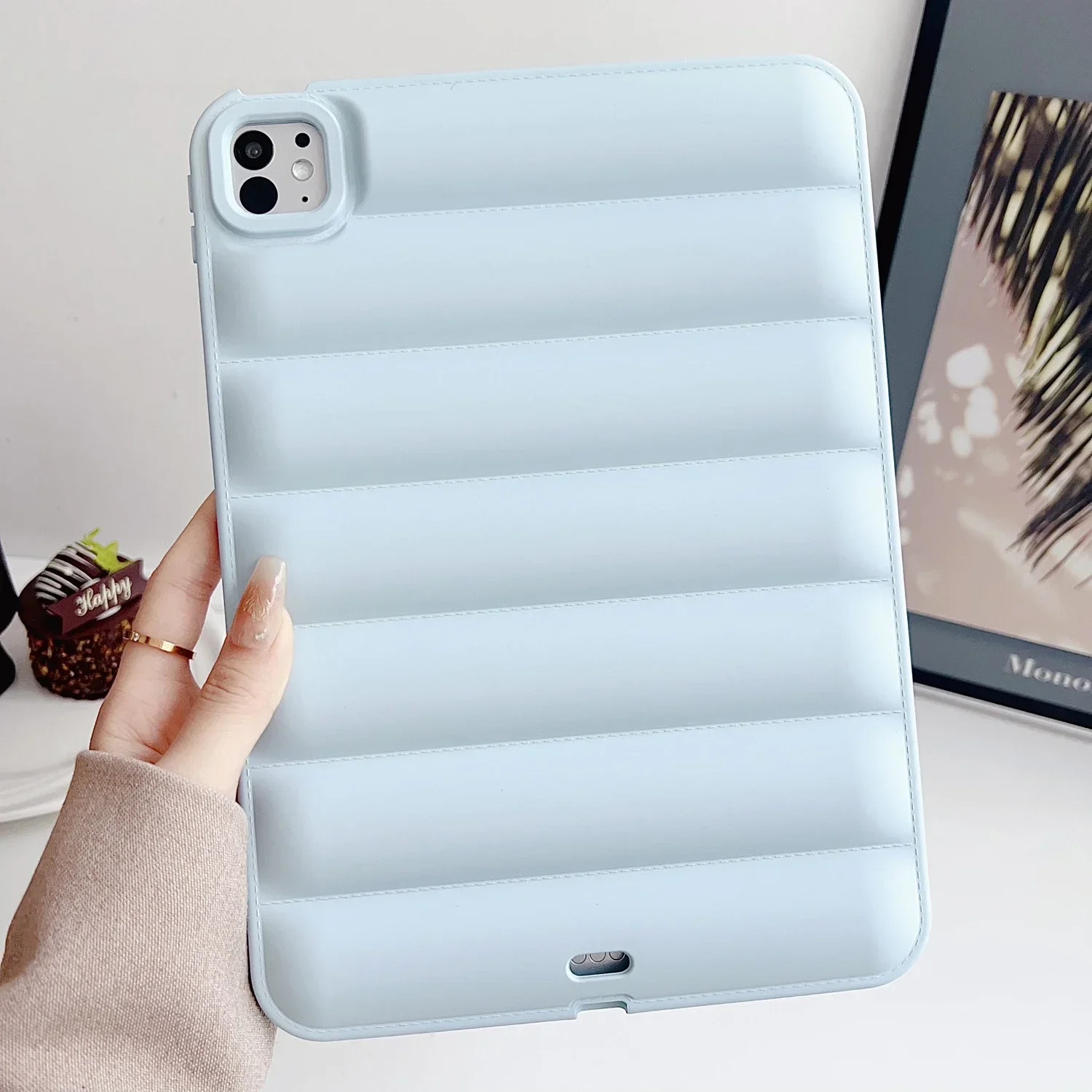 Soft Silicone Matte Tablet Case - Down Jacket Style Cover