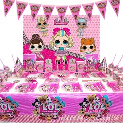 Surprise-LOL-Girl Cartoon Doll Theme Birthday Party Decoration Supplies Disposable Tableware Balloon Baby Shower Kid Gift Decor