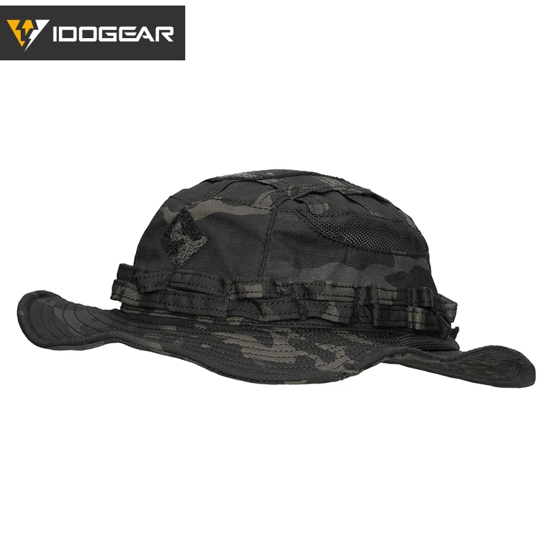 Chapeau de pêche tactique IDOGEAR boonie jungle à large bord réglable et respirant 3623