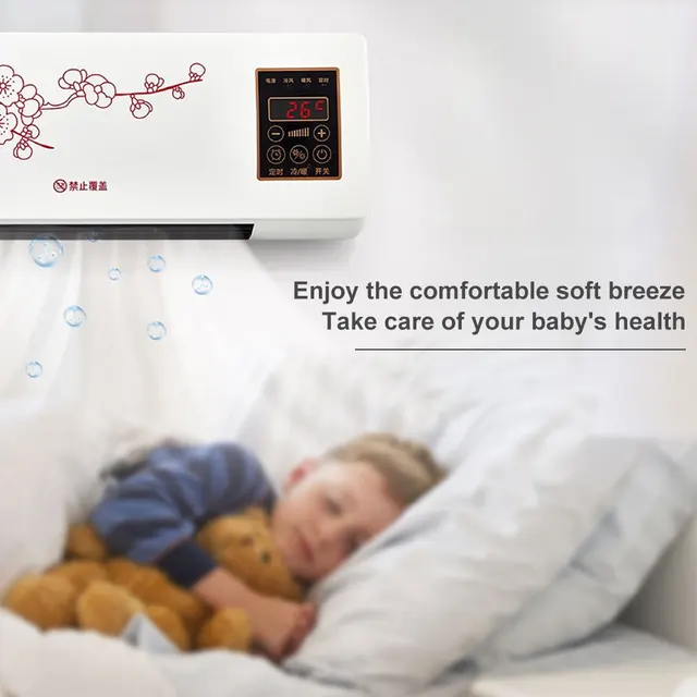Mini Cold Air Conditioner 1800W Remote Control Wall Mounted Heater Touch Screen Electric Home Heater Cooling Heating Second Gear 4