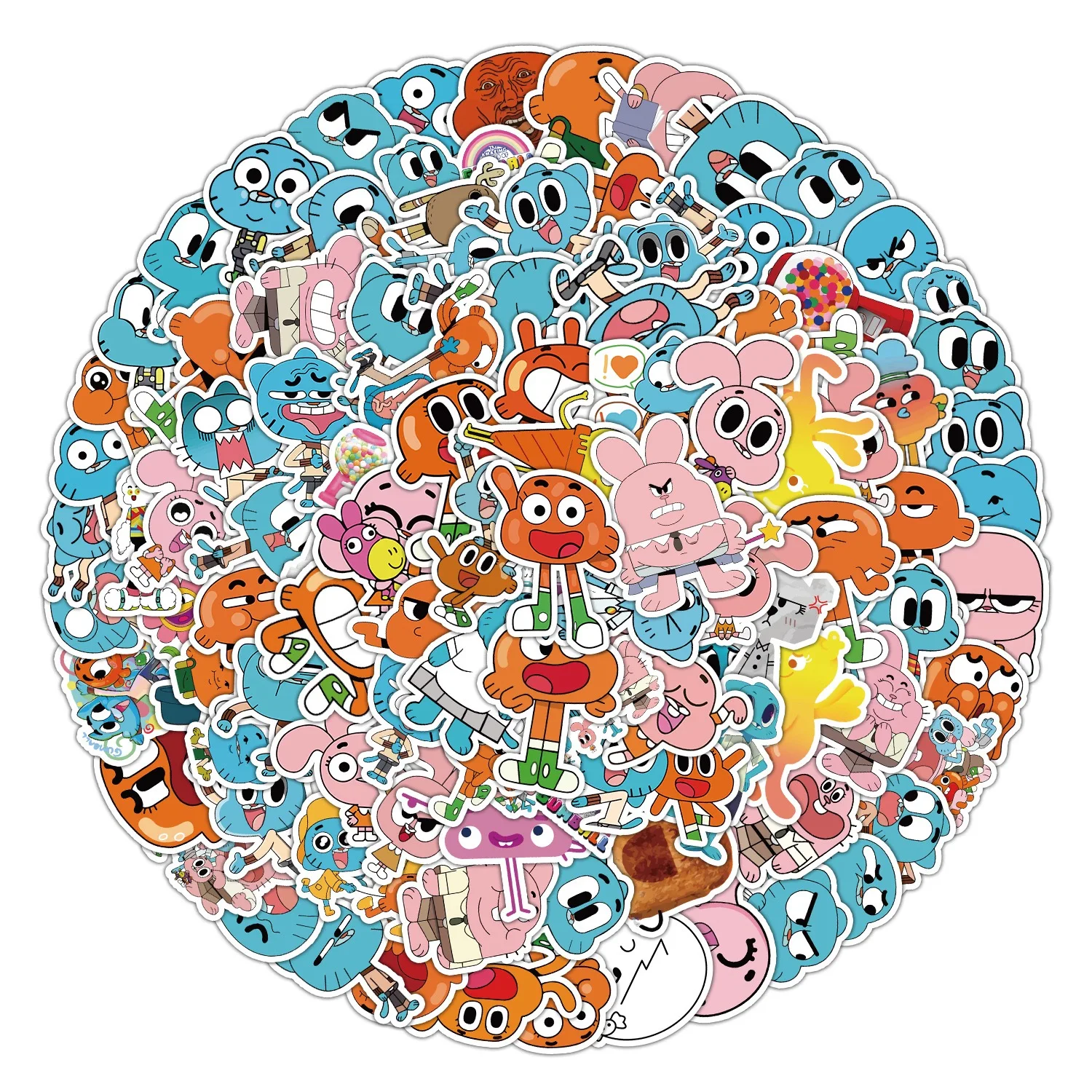 50/100Pcs 귀여운 Gumball 스티커의 놀라운 세계 하라주쿠 소녀 DIY 스케이트 보드 오토바이 장식 전화 노트북 데칼