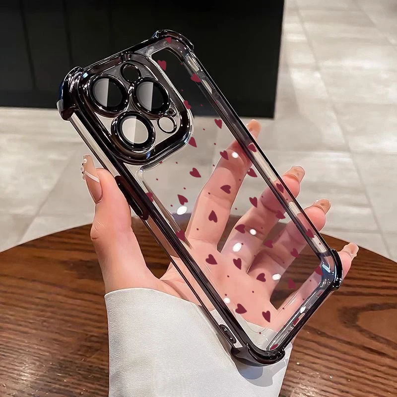 Elegant Love Heart Plating Phone Case