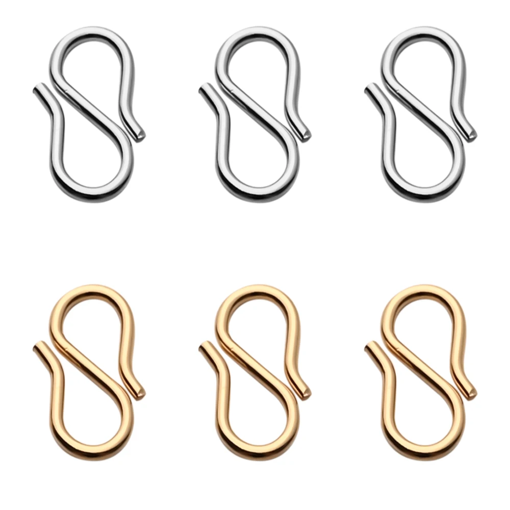 

30-50pcs Stainless Steel Gold Color S Shape Clasps DIY Necklace Hooks Connectors Bracelets Jewelry Making Finding Supplies