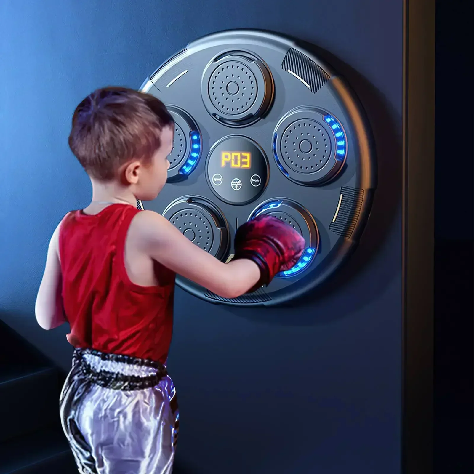 Smart Music Boxing Machine Wall Target, LED Lighted Sandbag, Relaxing Reaction Training Target for Boxing Sports Agility