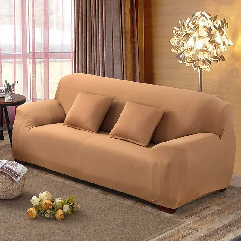 Solid Colors Sofa Cover Multi-color Spandex Fabric Sofacovers Soft Adjustable Elastic Sofa Seat Case for Dining Room 1/2/3/4 sofa cover