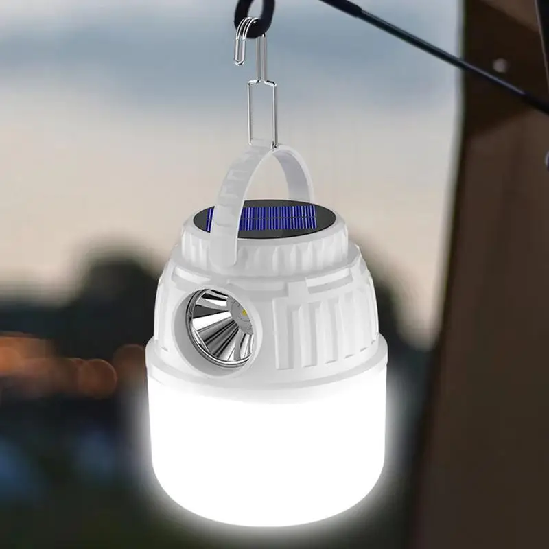 휴대용 LED 텐트 조명, IP65 방수 태양열 랜턴, 야외 가정용 캠핑 액세서리, 4 가지 조명 모드