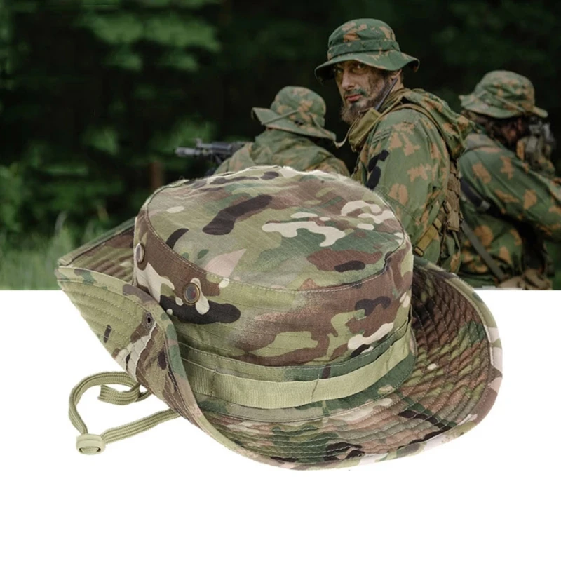 

Camouflage Hat Tactical US Army Bucket Hats Military Panama Summer camping Cap Fishing Hunting Hiking Outdoor Camo Sun Caps Men