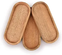 Oval Wooden Tea Tray Serving Table Plate Snacks Food Dish for Tray Fruit Dishes Saucer Dessert Serving Storage Tray 2