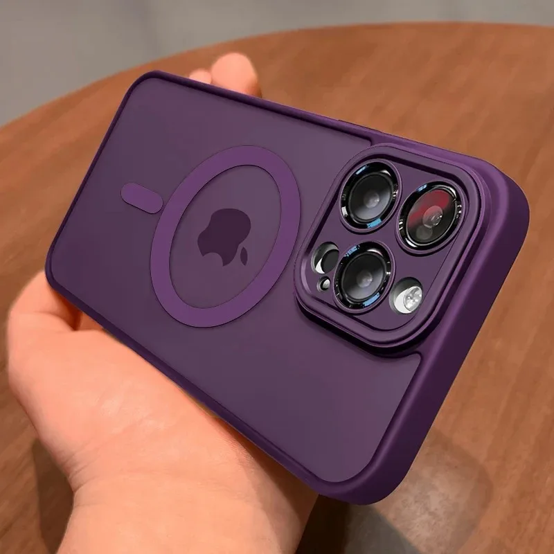 Magnetic Luxury Wireless Charging Matte Translucent Armor Shockproof Phone Case
