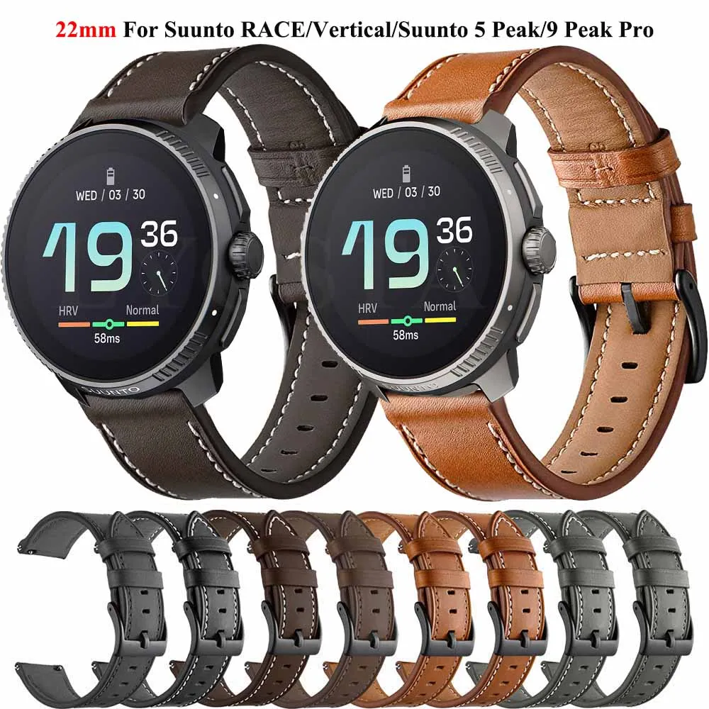 

Кожаный ремешок для Suunto RACE, 22 мм, ремешок для часов Suunto 5 PEAK 9 PEAK Pro/Oneplus