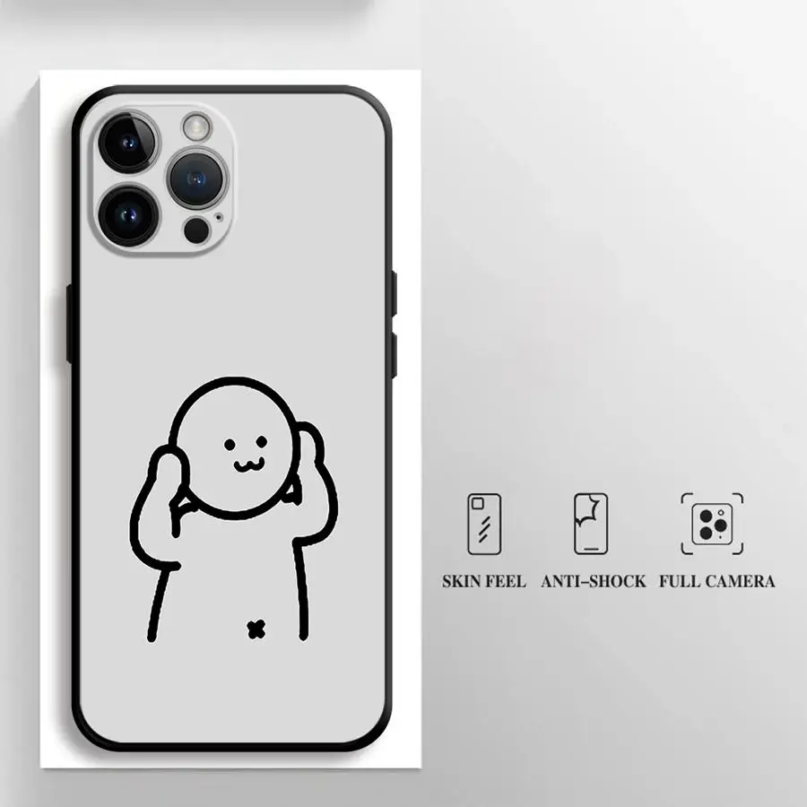 Black Soft Shell Cartoon Case with Funny Matchman Design